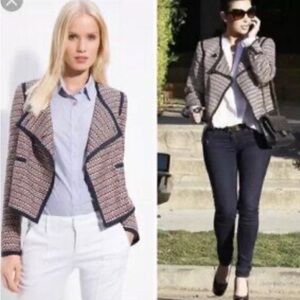 Elizabeth and James Navy and Red Short Zig Zag Print Freddie Jacket